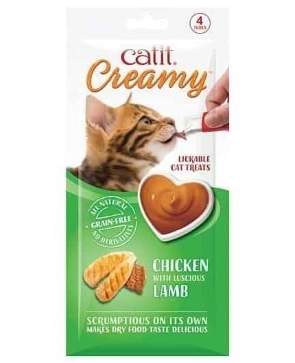 كات ات مكافأة للقطط بالدجاج والحم الضان 4×10جرام