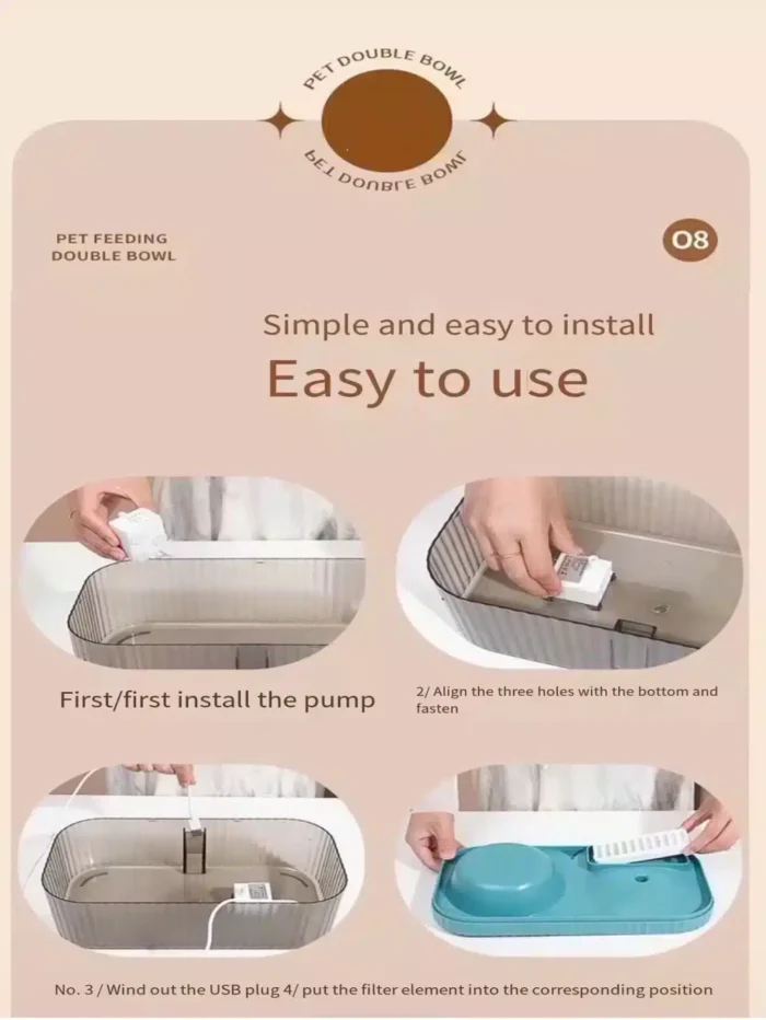 ⁦نافورة مياة وصحن طعام 2×1⁩ - الصورة ⁦2⁩