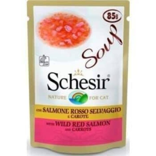 اظرف شيزر قطط شوربه سالمون الاحمر بري 85 جرام