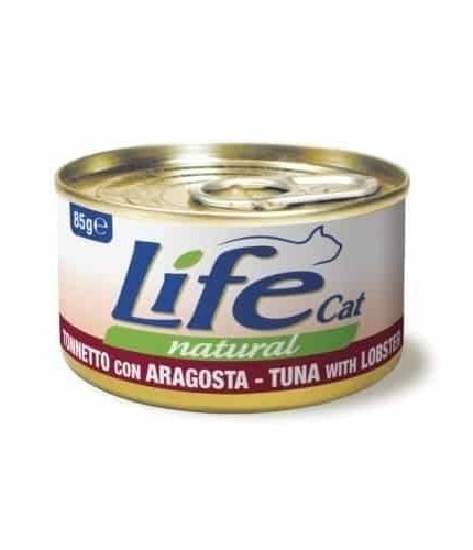 لايف كات معلبات طعام رطب للقطط تونة مع الكركند