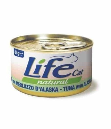 لايف كات معلبات طعام رطب للقطط بالتونه مع سمك الاسكا بولوك