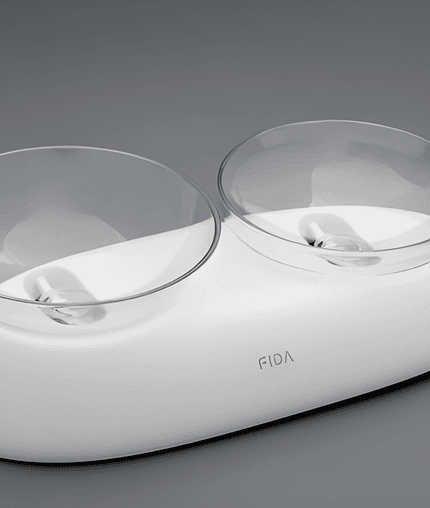 وعاء طعام مزدوج للحيوانات الأليفة من فيدا، قابل لتعديل الارتفاع (سعة 525 مل و 340 مل)