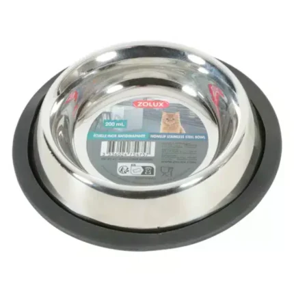 زولكس وعاء فولاذي مقاوم للصدأ مناع الانزلاق للقطط