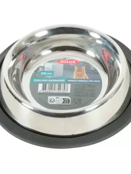 زولكس وعاء فولاذي مقاوم للصدأ مناع الانزلاق للقطط