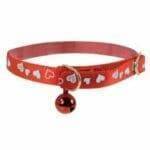 زولكس طوق قطط القلوب العاكسة احمر 30سم/10 ملم