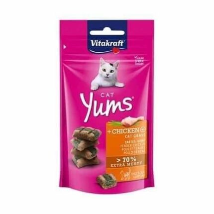 فيتاكرافت مكافات قطط بنكهة الدجاج والعشب 40 غ