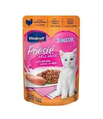 فيتاكرافت ظروف للقطط الصغيرة بنكهة الدجاج و الديك الرومي مع بالصلصة 85 جرام