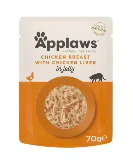 ابلاوز طعام قطط رطب دجاج مع كبد في الجيلي