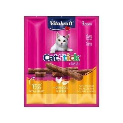 فيتاكرافت مكافات قطط عيدان الدجاج و الكبد البرية 3*6 غ