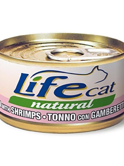 لايف كات معلبات طعام رطب للقطط تونة و الجمبري 85 جرام