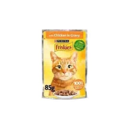 فريسكس طعام القطط على بطعم الدجاج مع المرق 85 غ