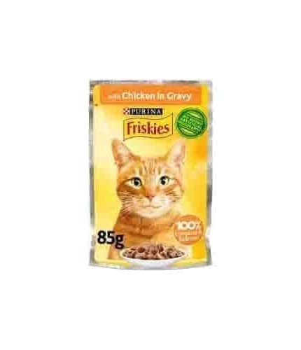 فريسكس طعام القطط على بطعم الدجاج مع المرق 85 غ