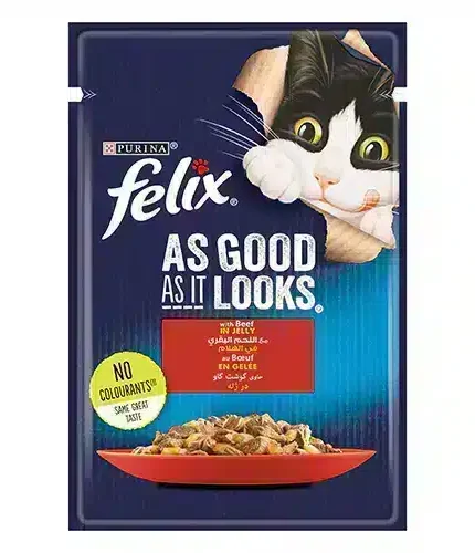 فليكس طعام للقطط لحم بقري بالجيلي 85 جرام
