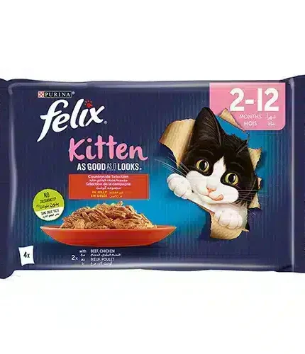 فليكس طعام قطط الصغيرة 4×85 جرام