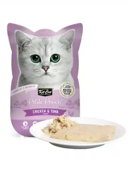 كت كات بتيت باوتش طعام رطب للقطط بالدجاج والتونة