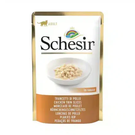 شيزر طعام رطب للقطط البالغة بنكهة قطع الدجاج الصغيرة مع الصوص 85غ