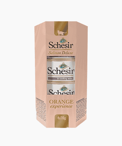 شيزر معلبات للقطط مكملات غذائية للقطط البالغة بالسلمون متنوع 4×70غ