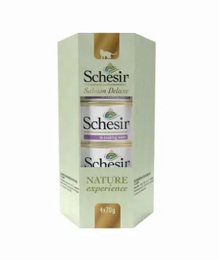 شيزر معلبات للقطط مكملات غذائية للقطط البالغة بالسلمون 4×70غ