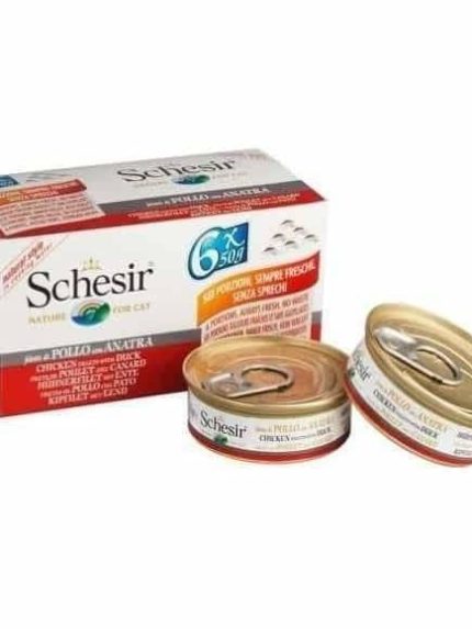 شيزر طعام رطب للقطط معلبات شرائح الدجاج مع البط 6×50 جرام