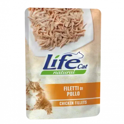 لايف كات اظرف طعام رطب للقطط بالدجاج