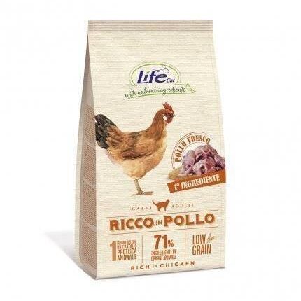 لايف كات طعام جاف للقطط البالغة غني بالدجاج قليل الحبوب 1.5 كغ