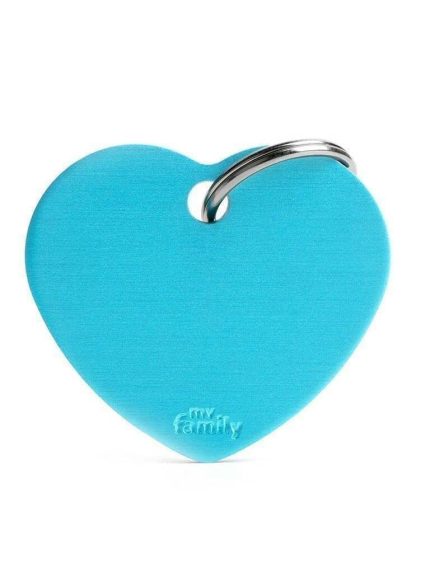 ماي فاميلي قلادة شكل قلب لون سماوي فاتح