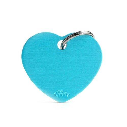 My family heart shaped pendant light sky blue