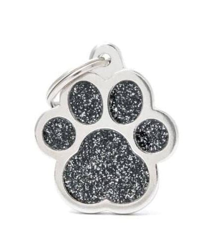 ماي فاميلي قلادة شكل كف قطة لون اسود لامع