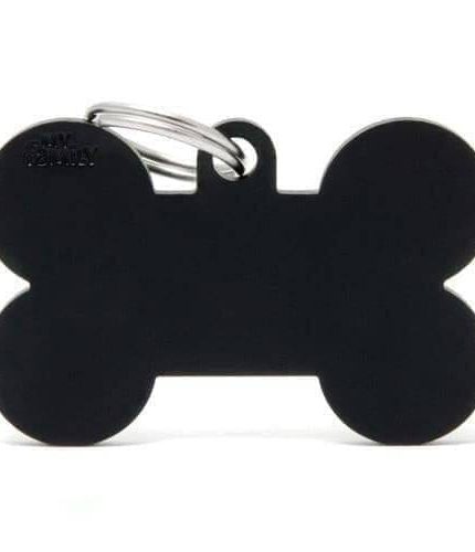 قلادة المونيوم على شكل عظمة لون اسود xl