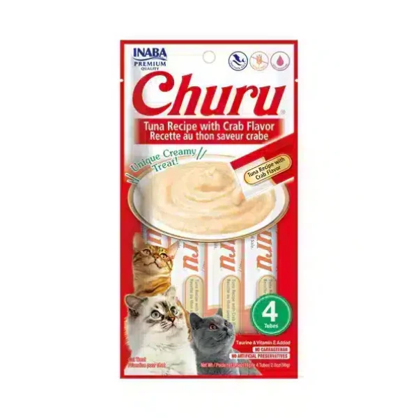 Churro treats for cats with tuna and crab 4 x 14 grams