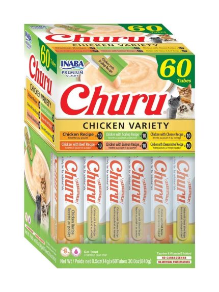 تشورو تشكيله من نكهات الدجاج مكافئات للقطط ، 60 × 14 جرام