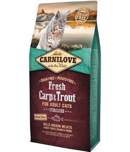 كارنيلوف طعام جاف للقطط المعقمة بالشبوط والسلمون المرقط 2 كج