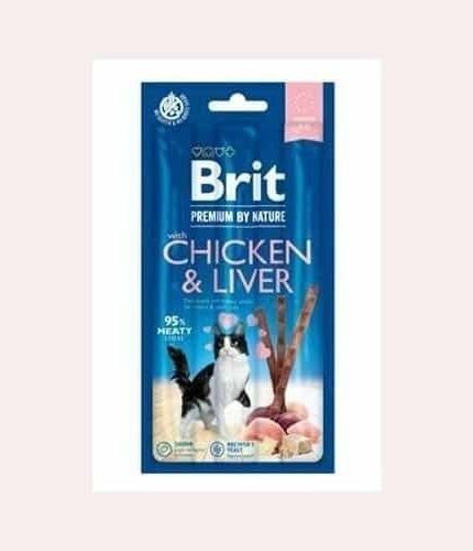 بريت بريميوم 3 عيدان مكافاة للقطط بطعم الدجاج والكبد