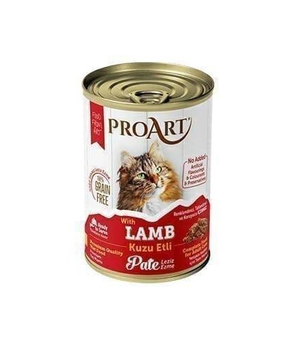 برو آرت طعام رطب للقطط البالغة بقطع لحم الضأن مع الجلي 400 جرام