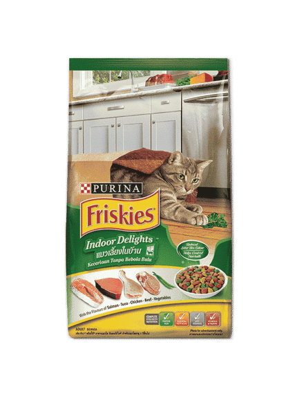 فريسكيز وجبة كاملة بالحبوب والدجاج للقطط البالغة إندور ديلايت 1.1 كيلو