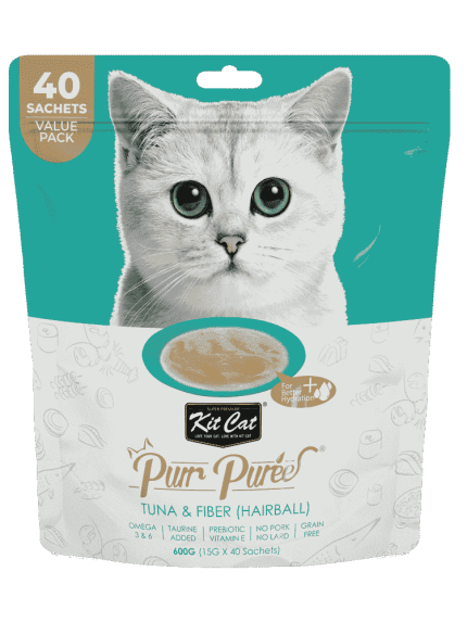 كت كات مكافأة للقطط تونة وألياف لكرات الشعر 40×15جرام