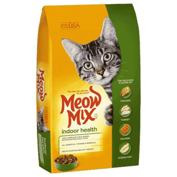 Meow Mix Indoor Health with Flavors of Chicken, Turkey, Ocean Fish & Salmon Adult Complete & Balanced Dry Cat Food   2.86 kg