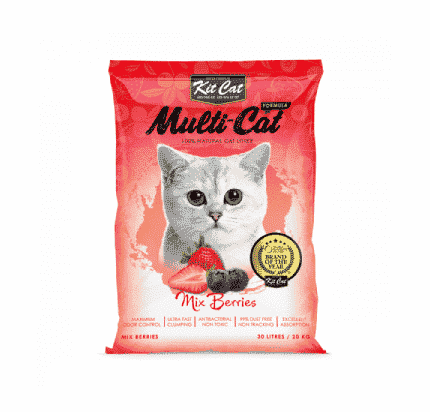 كيت كات ملتي كات رمل بالفراولة وتوت ازرق 20 كغ