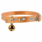 Zulux reflective heart cat collar for visibility in the dark, featuring a rubber strap to prevent choking, with a bell. Size: 30 cm / 10 mm, color: orange. - Image 3