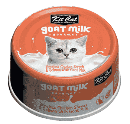 كت كات شرائح الدجاج مع السلمون و حليب الماعز