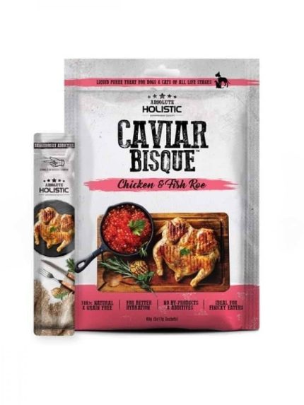 هوليستيك عصار للقطط والكلاب هريسة الدجاج والكافيار - 12x5غ