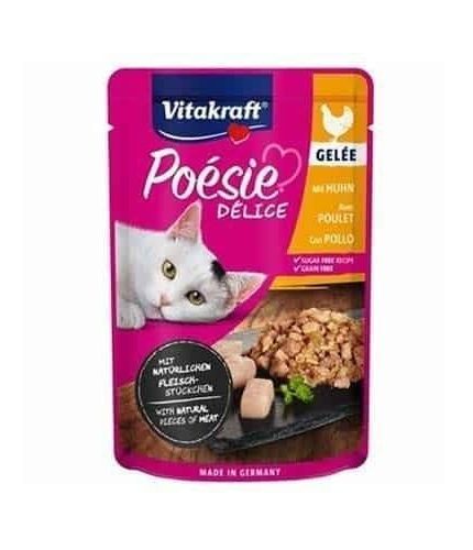 فيتاكرافت ظروف قطط بنكهة الدجاج مع الجلي 85 غ