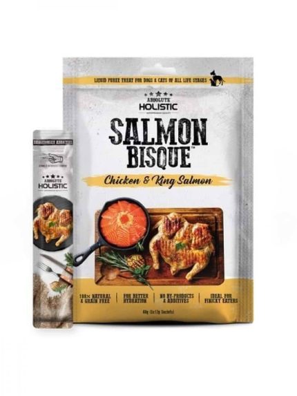 هوليستيك عصار للقطط والكلاب هريسة الدجاج والسالمون 12x5غ