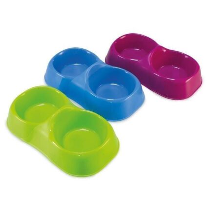 صحن بلاستيك مزدوج للقطط