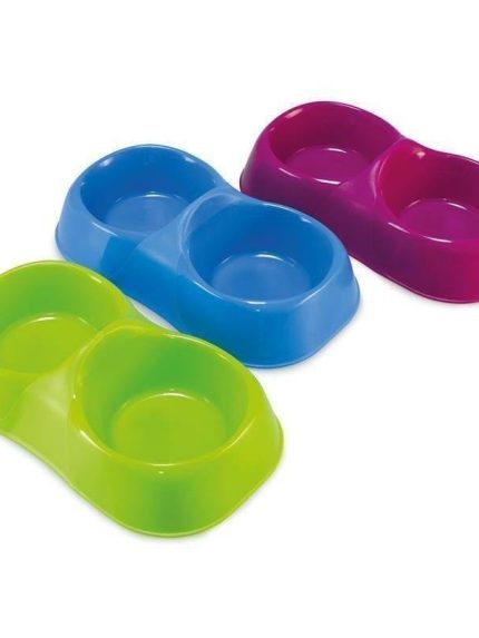 صحن بلاستيك مزدوج للقطط