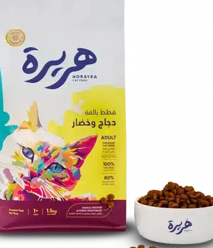 هريرة طعام جاف للقطط البالغة بالدجاج والخضار