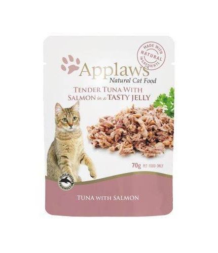 ابلاوز أظرف طعام رطب للقطط بالتونا مع السيلمون في الجيلي 70 جرام