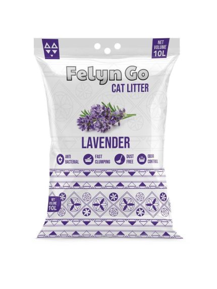 فلاين قو رمل للقطط بنتونيت عالي التكتل رائحة الافندر 10 لتر