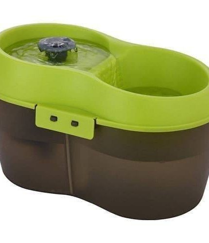 كات اتش نافورة ماء كهربائية للقطط مع منتج العناية بالاسنان حجم 2 لتر لون اخضر