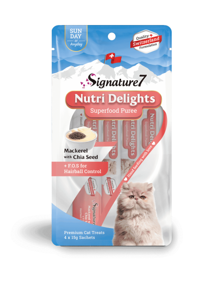 سيقنتشر7 مكافأة للقطط بالماكريل وبذور الشيا 4×15جرام